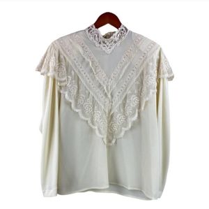 Vintage Lace Long Sleeve Blouse